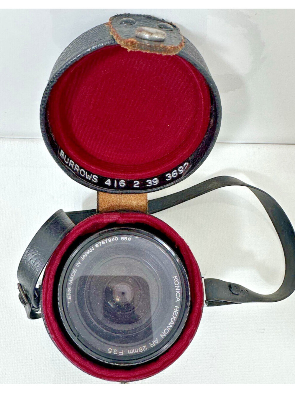 Konica Hexanon AR 28mm f3.5 Wide Angle Manual Focus Lens w/ Vintage Case